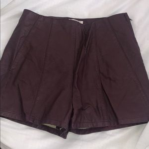 maroon (leather) shorts